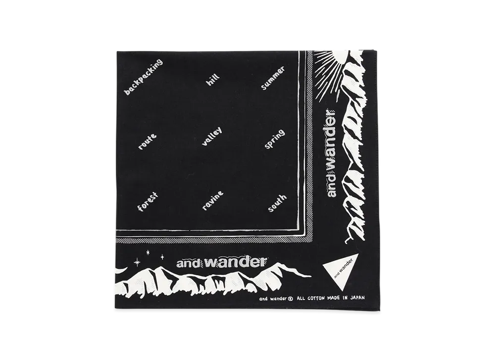 and wander Reflective Words Bandanna "Black"