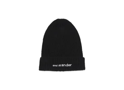 and wander Shetland Wool Cap "Black"