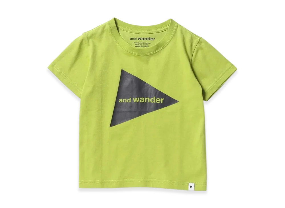 and wander Big Logo T Kids "Yellow Green"