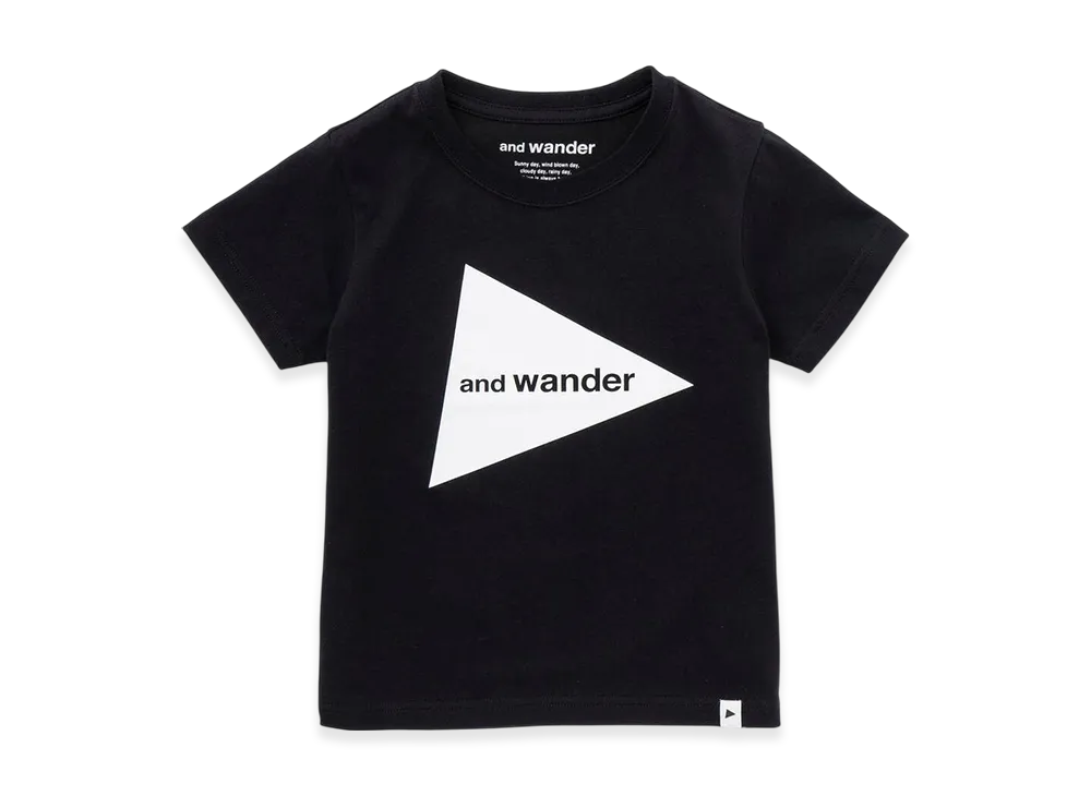 and wander Big Logo T Kids "Black"