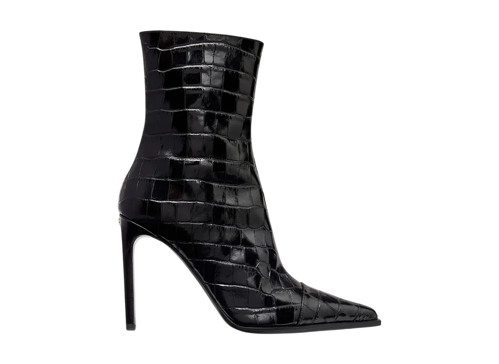 AMIRI Women's Croc Debossed MA Stiletto Boot "Black"