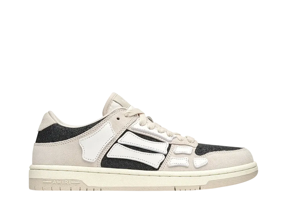 AMIRI Women's Glitter Suede Skel Top Low "Birch/Black"
