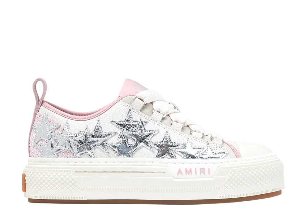 AMIRI Women's Metallic Stars Court Low "Pink"