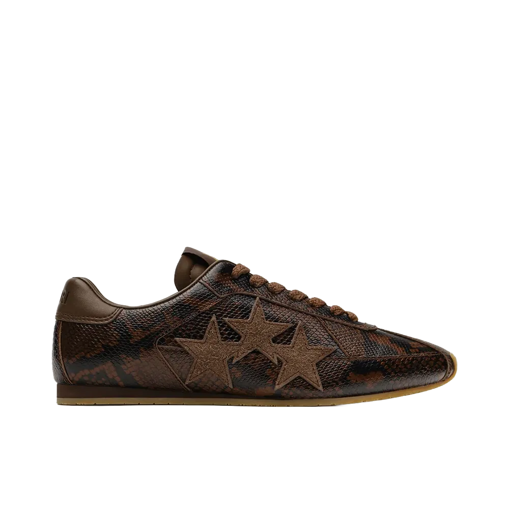 AMIRI Women's Python Embossed Pacific Flat "Brown"