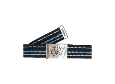 ALWAYTH Embossed Buckle Sun Stripe Belt "White"