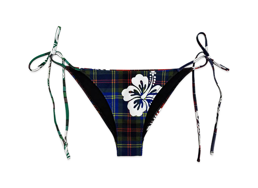 ALWAYTH Women's Tartan Hibiscus Bikini Bottom "Navy"