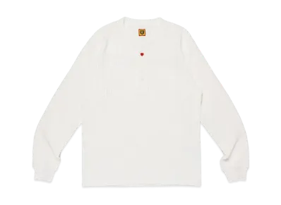 HUMAN MADE Henley Neck L/S T-Shirt "White"