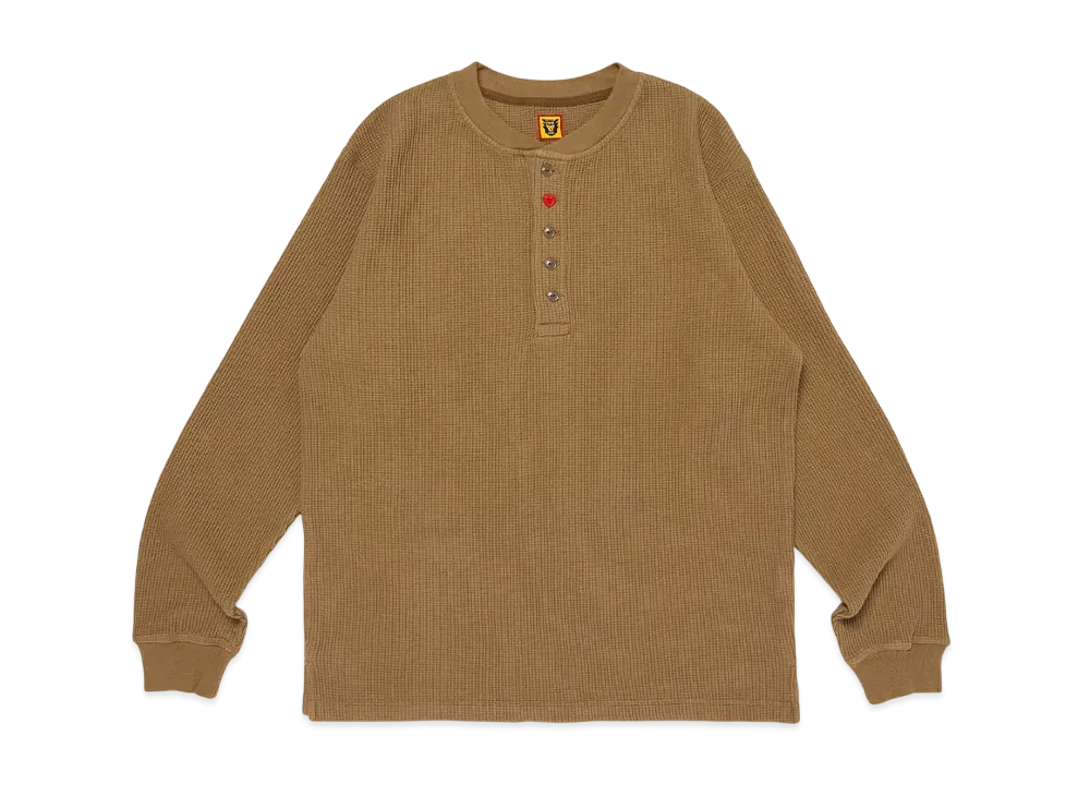 HUMAN MADE Henley Neck L/S T-Shirt "Olive Drab"