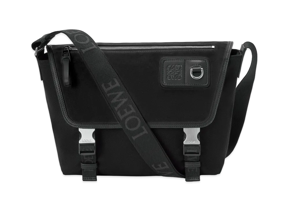 LOEWE Flex Messenger Bag Medium (Canvas & Suede) "Black"