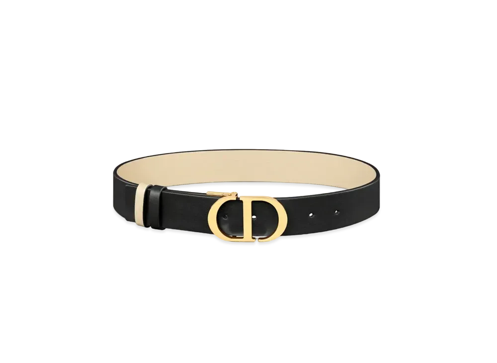 Dior 30 Montaigne Reversible Belt 35mm Smooth Calfskin "Black"