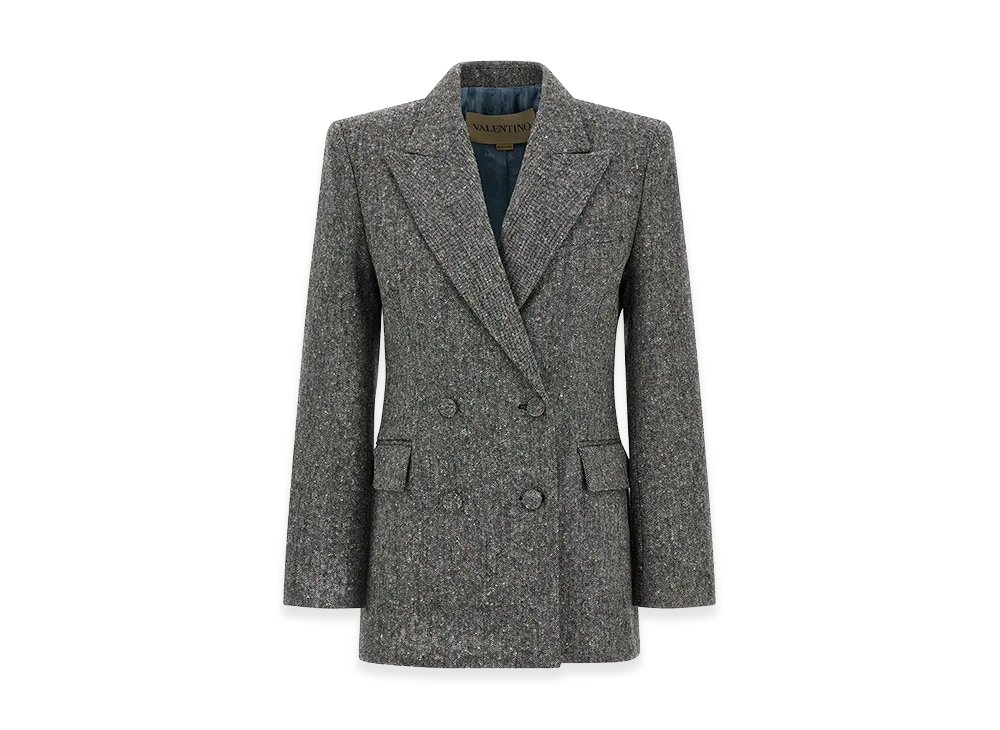 Valentino Garavani Women's Double-Breasted Blazer "Gray"