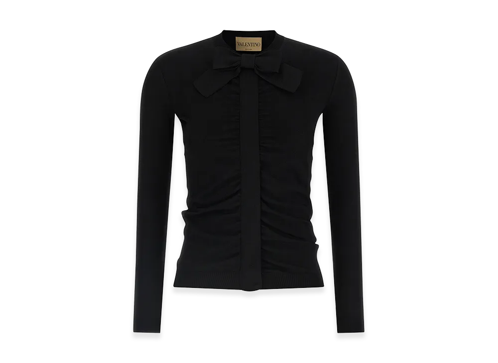 Valentino Garavani Women's Bow Cardigan "Black"