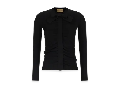 Valentino Garavani Women's Bow Cardigan "Black"