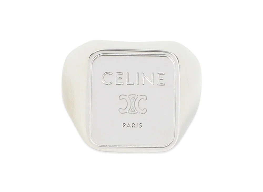 CELINE Square Signet Ring "Silver"