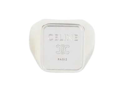 CELINE Square Signet Ring "Silver"