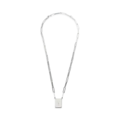 CELINE Tag Necklace "Silver"