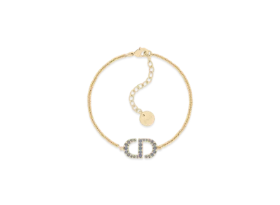 Dior Petit CD Bracelet Metal and Crystals "Gold/Blue"
