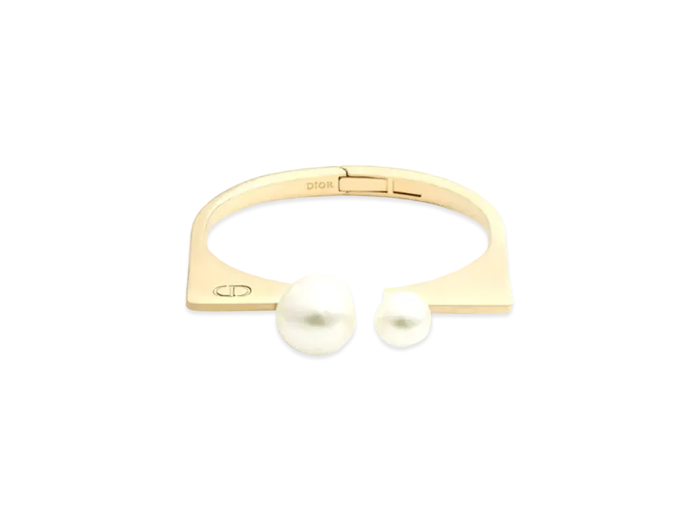 Dior Dior Tribales New Look Bangle Metal and Resin Pearls "Gold/White"