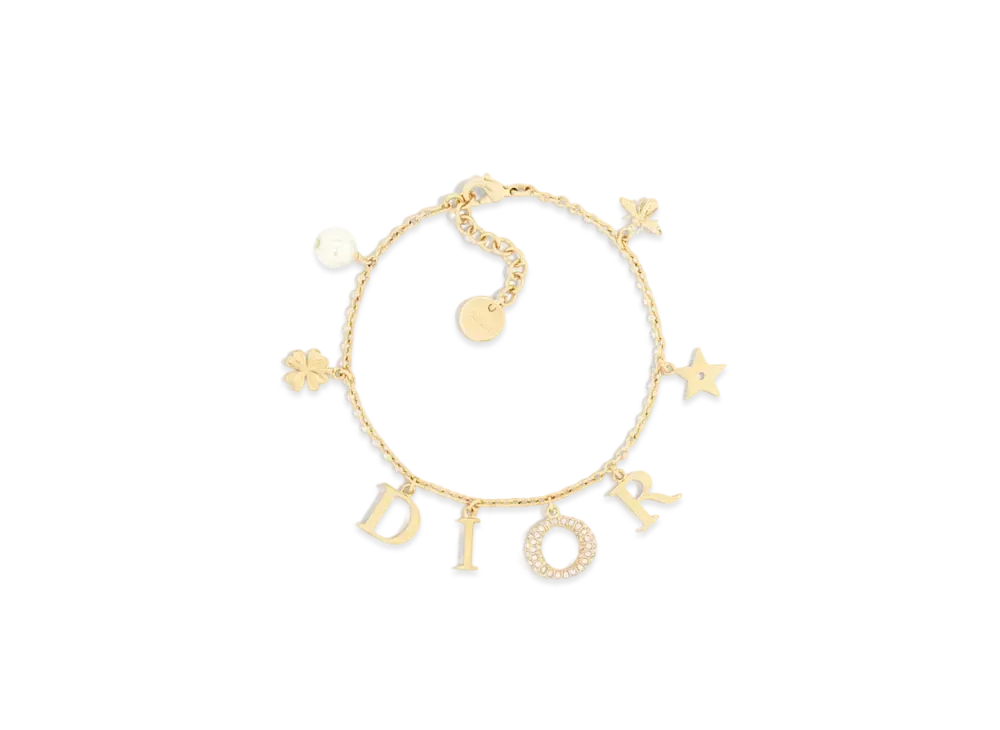 Dior Dio(r)evolution Bracelet Finish Metal with Resin Pearl and Crystals "Gold/White/Silver"