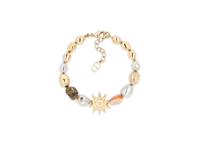 Dior x Lewis Hamilton Bracelet with Resin Cabochons, Brass & Crystals "Gold/Silver/Multicolor"