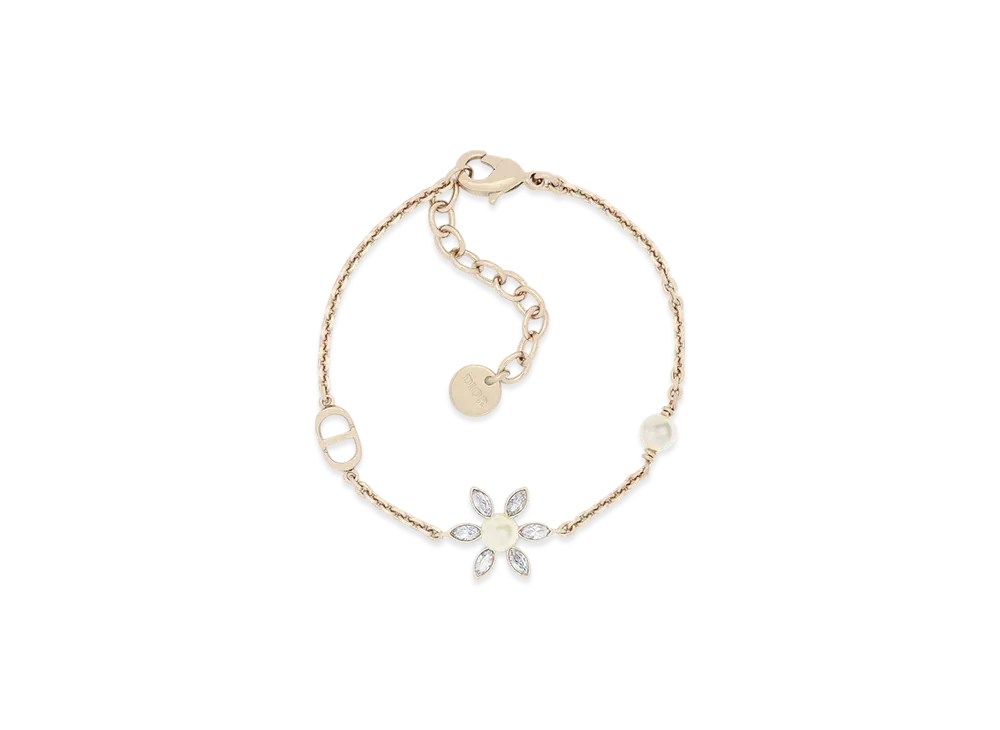 Dior Bloom in Dior Bracelet Metal with Resin Pearls and Crystals "Gold/White/Silver"