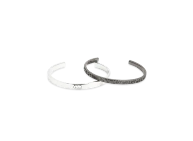 Dior Oblique Bangle Set Ruthenium Finish Brass "Silver"