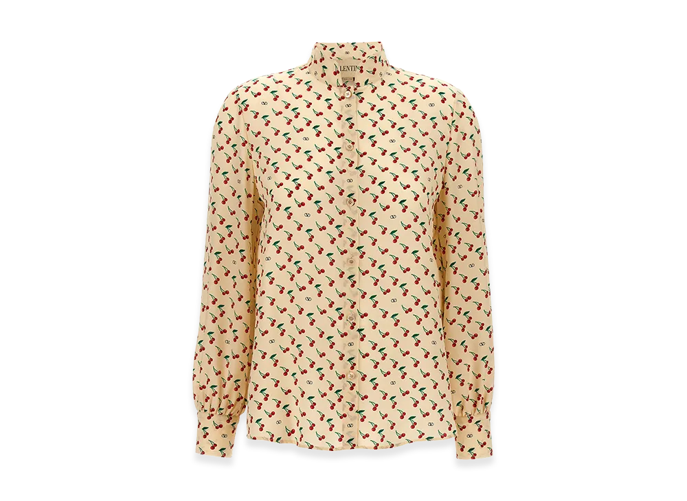 Valentino Garavani Women's 'cherryfic' Shirt "Beige"