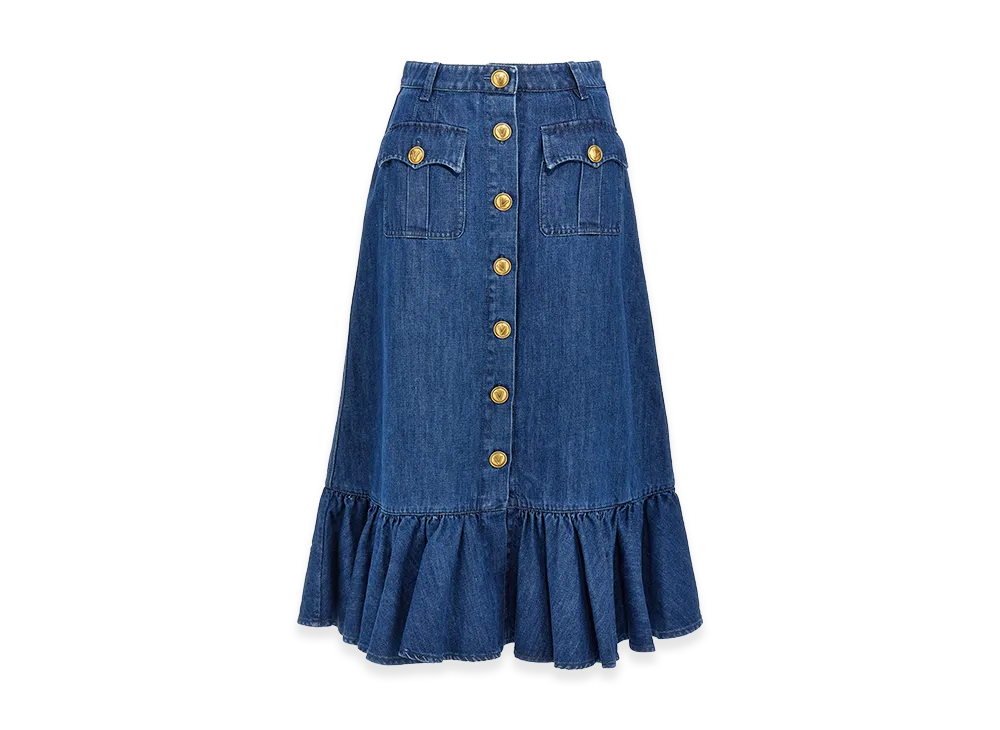 Valentino Garavani Women's Denim Skirt "Blue"