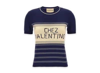 Valentino Garavani Women's 'chez ' T-Shirt "Blue"