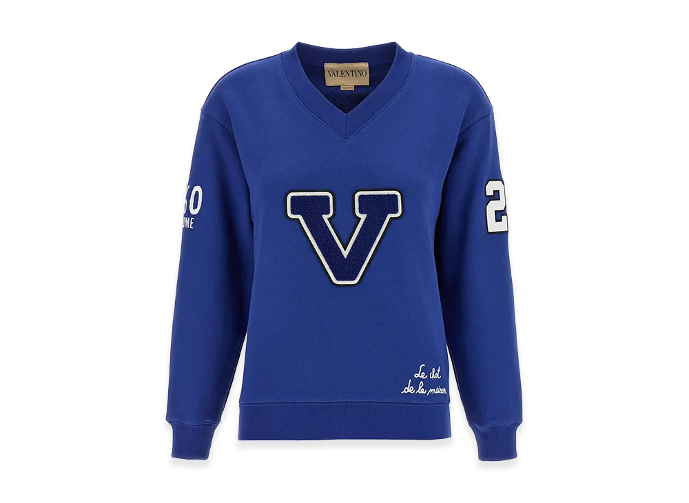 Valentino Garavani Women's 'chat De La Maison' Sweatshirt "Blue"