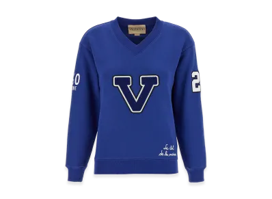 Valentino Garavani Women's 'chat De La Maison' Sweatshirt "Blue"