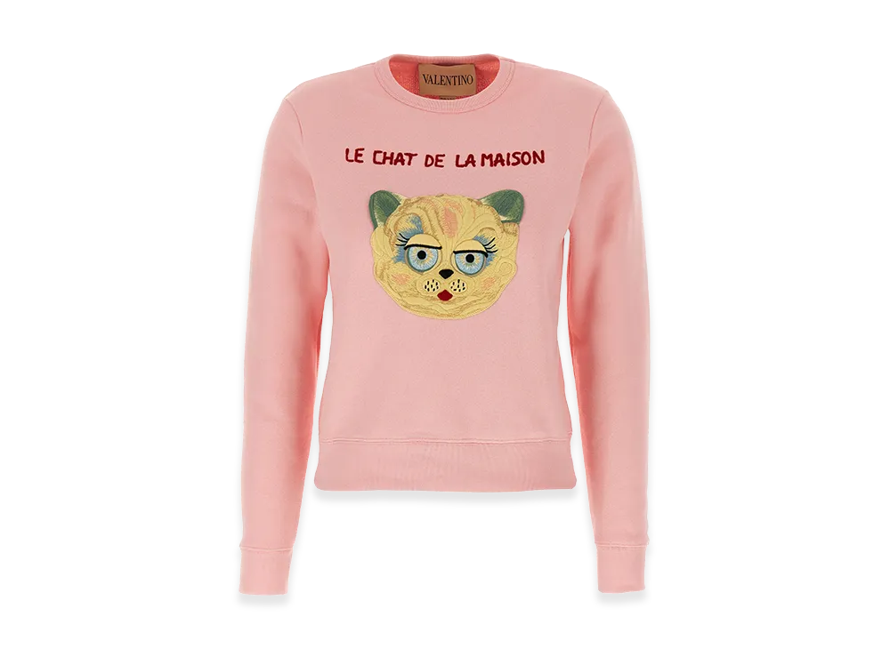 Valentino Garavani Women's 'le Chat De La Maison' Sweatshirt "Pink"