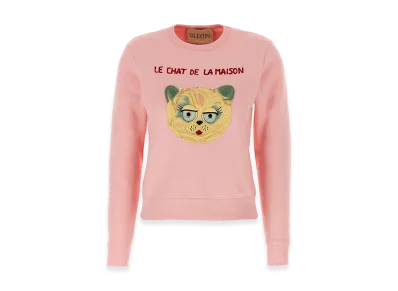 Valentino Garavani Women's 'le Chat De La Maison' Sweatshirt "Pink"