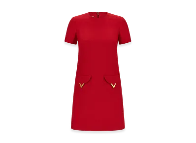 Valentino Garavani Women's V Gold Dress "Red"