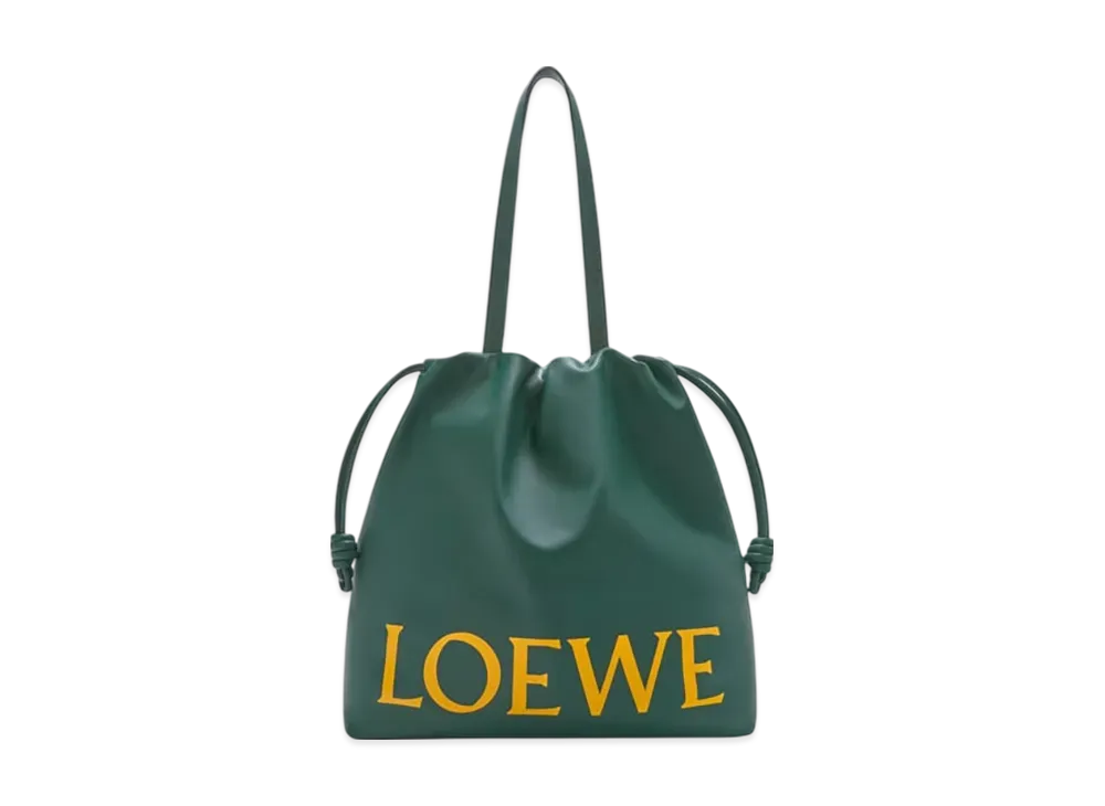 LOEWE Flamenco Logo Tote in Nappa Calfskin "Evergreen"