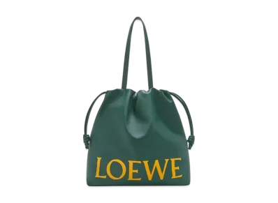 LOEWE Flamenco Logo Tote in Nappa Calfskin "Evergreen"