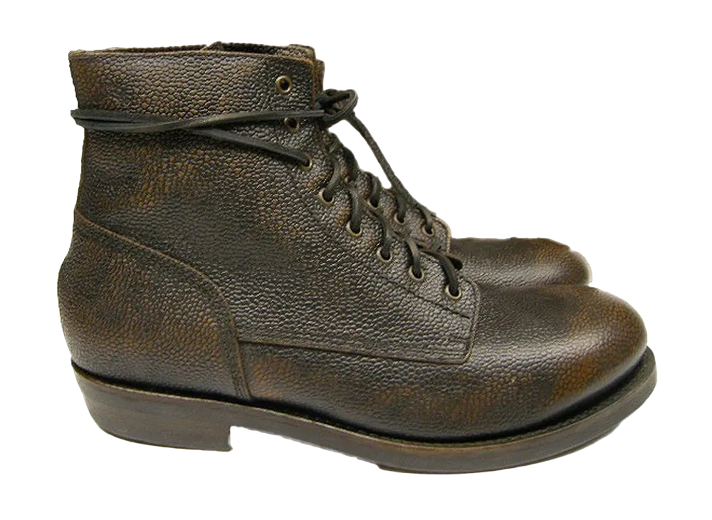 BUTTERO Lace-Up Boots Grained Leather "Black" B4420