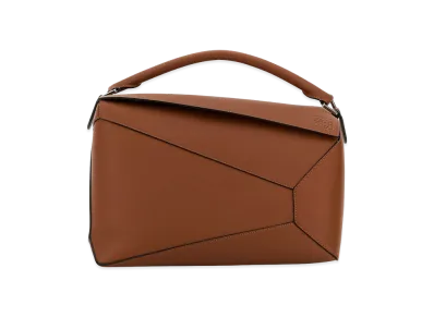 LOEWE Brown Leather Large Puzzle Edge Handbag "Brown"