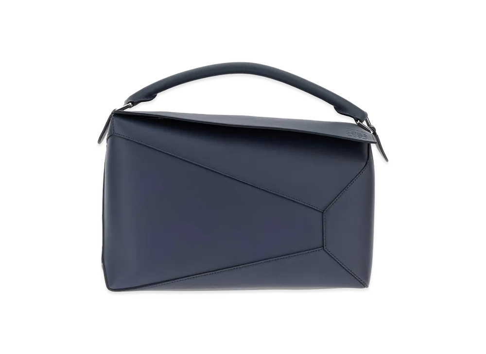 LOEWE Blue Leather Large Puzzle Edge Handbag "Blue"