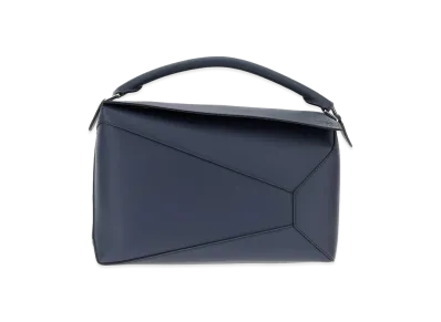 LOEWE Blue Leather Large Puzzle Edge Handbag "Blue"