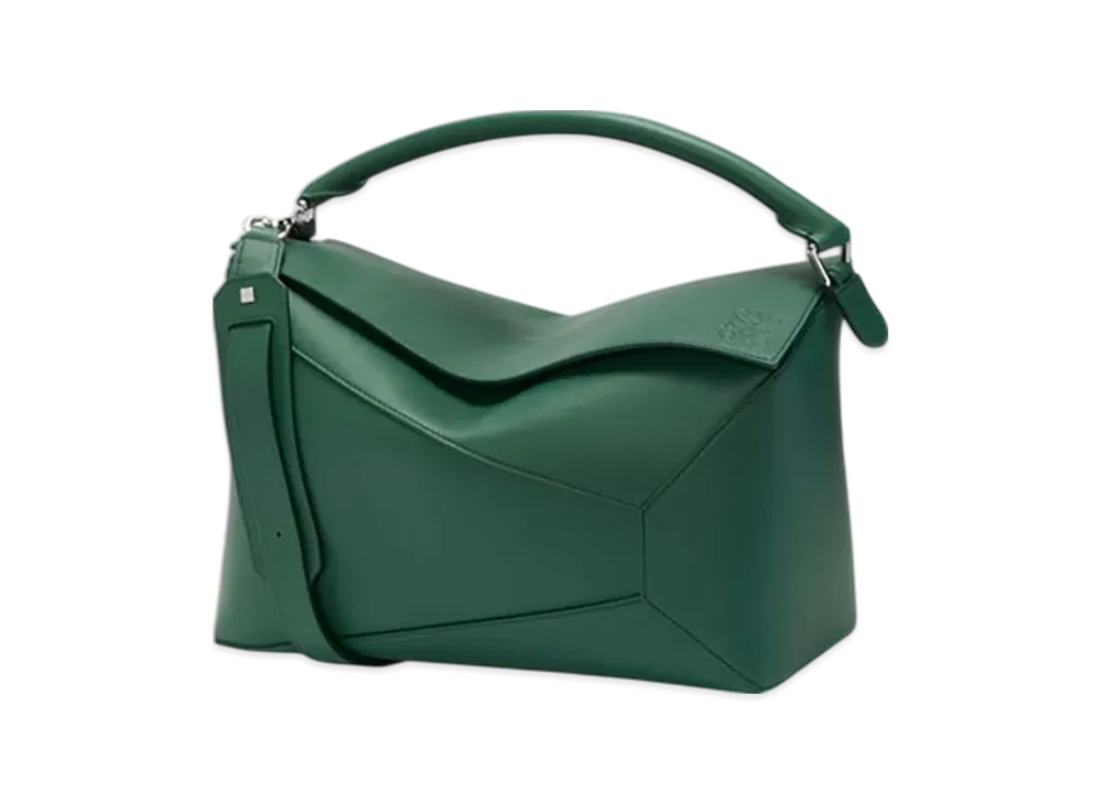 LOEWE Large Puzzle Edge Bag in Classic Calfskin "Evergreen"