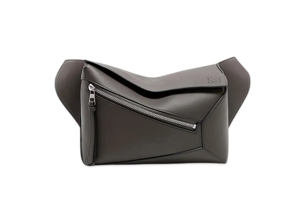 LOEWE Small Puzzle Bumbag in Classic Calfskin "Dark Grey"
