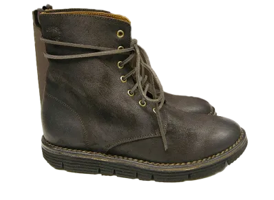 BUTTERO Lace Up Boots Suede Leather "Dark Brown" B5610