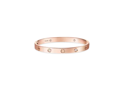 Cartier Love Bracelet Single-Screw Closure Classic Model 4 Diamonds "Pink Gold"