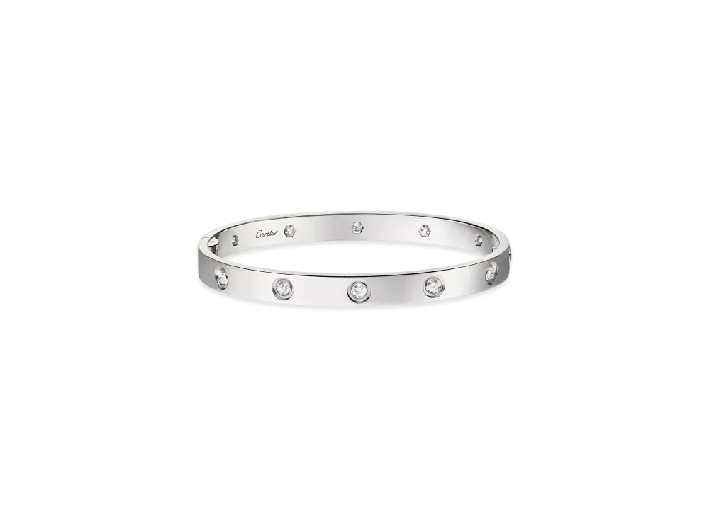 Cartier Love Bracelet Single-Screw Closure Classic Model 10 Diamonds "White Gold"
