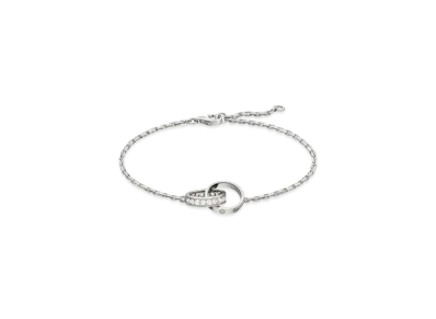 Cartier Love Bracelet On Chain Half-Paved "White Gold"