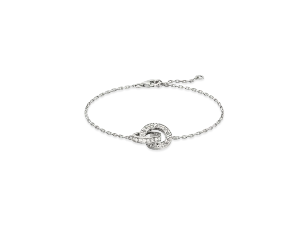 Cartier Love Bracelet On Chain Paved "White Gold"