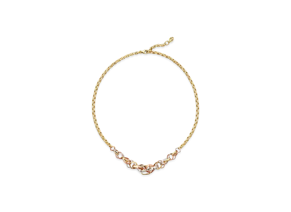 Cartier Trinity Necklace Cushion-Shaped Medium Model "White Gold/Yellow Gold/Pink Gold"