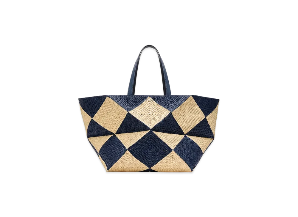 LOEWE Puzzle Fold Tote XXL "Natural/Navy"