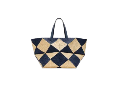 LOEWE Puzzle Fold Tote XXL "Natural/Navy"